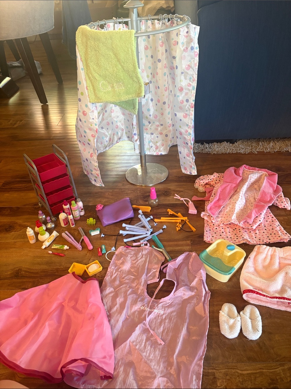 American Girl Doll Salon Styling Set — Pink, Purple, Yellow, Teal Accessories